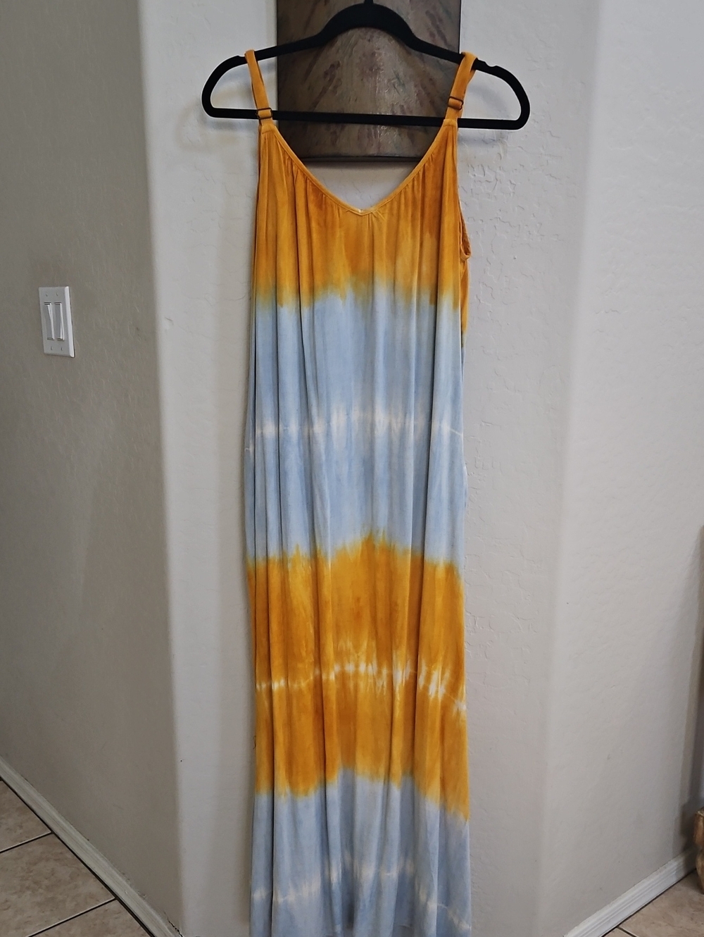 Knox Rose Mustard Yellow/Blue Maxi Dress In Small(Flowy/runs Large Can Fit M-XL)